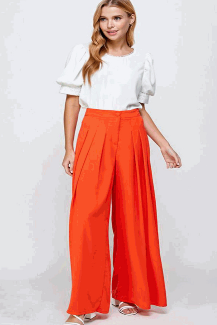 Pantalón Naranja con Pinzas