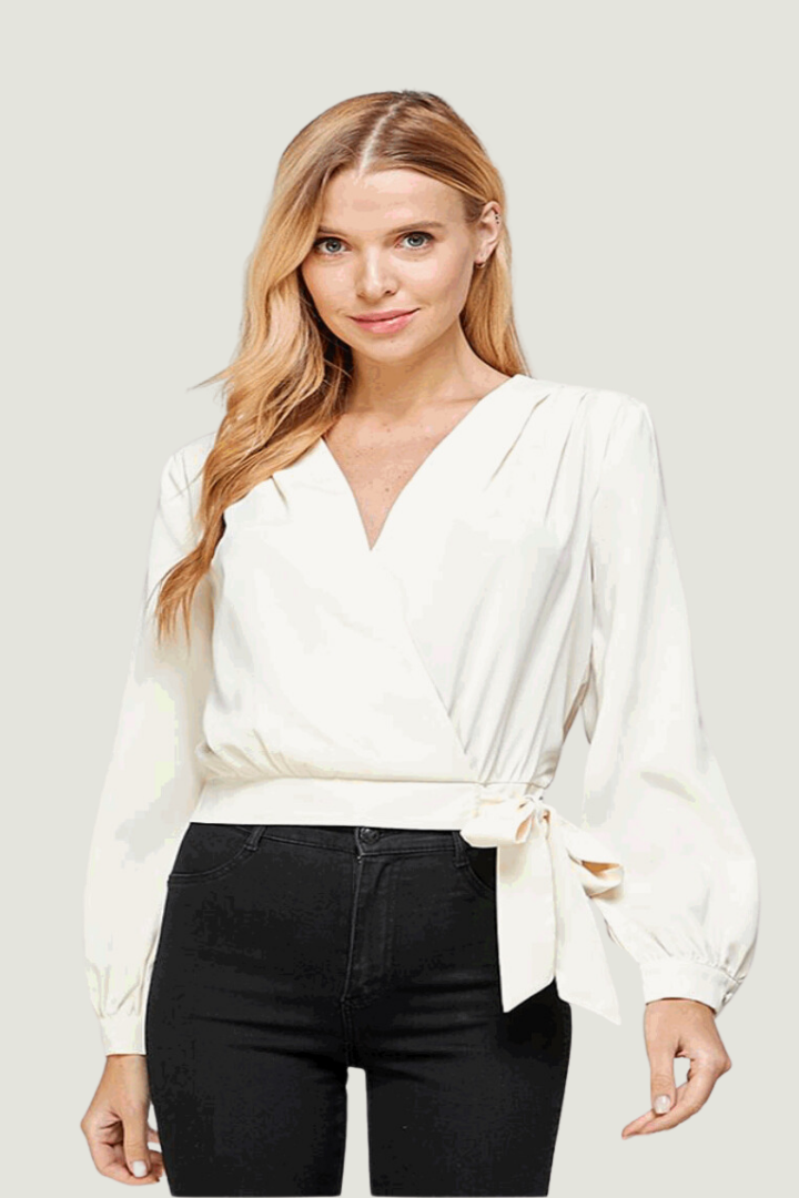 Blusa Marfil Lazo Lateral