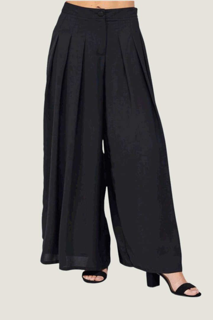 Pantalon Negro Botaancha con Pinzas